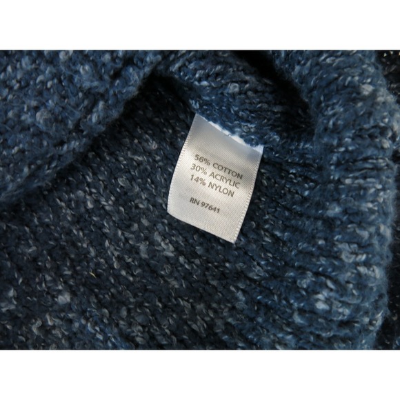 Pure J Jill Blue Marled Knit Boxy Swing Sweater XS Short Sleeve Pockets RN97641 - Picture 4 of 7